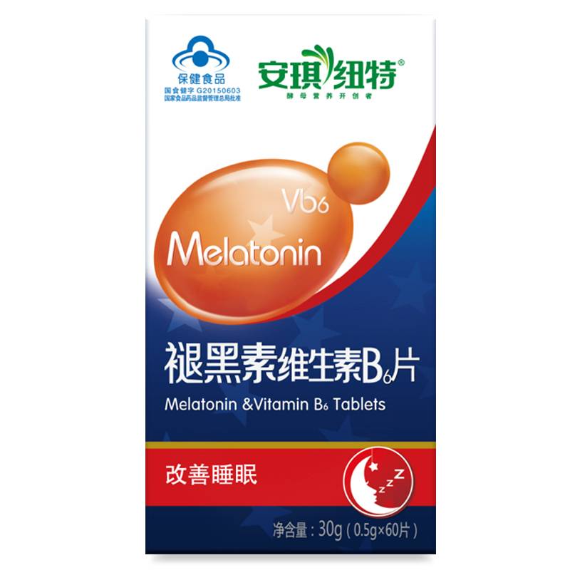 安琪纽特 褪黑素片维生素b6片改善睡眠0.5g*60片